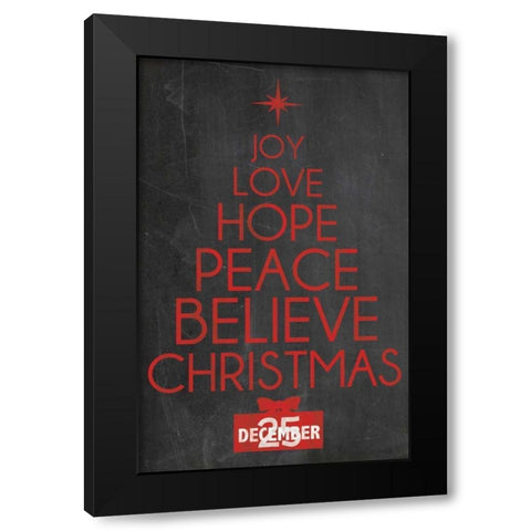 Christmas Type Black Modern Wood Framed Art Print with Double Matting by Gibbons, Lauren