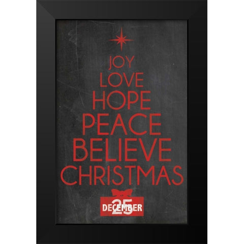 Christmas Type Black Modern Wood Framed Art Print by Gibbons, Lauren