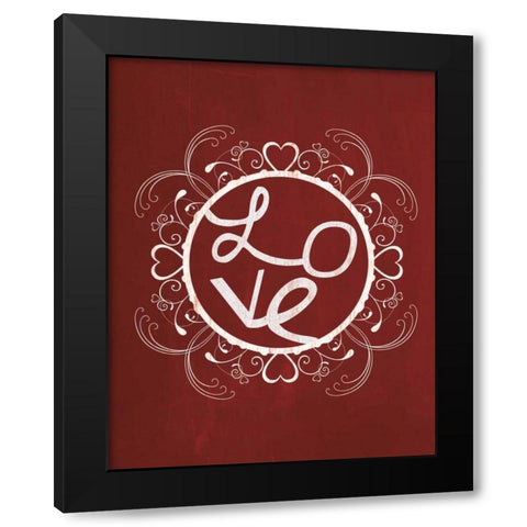 Red Chalk Love Black Modern Wood Framed Art Print by Gibbons, Lauren