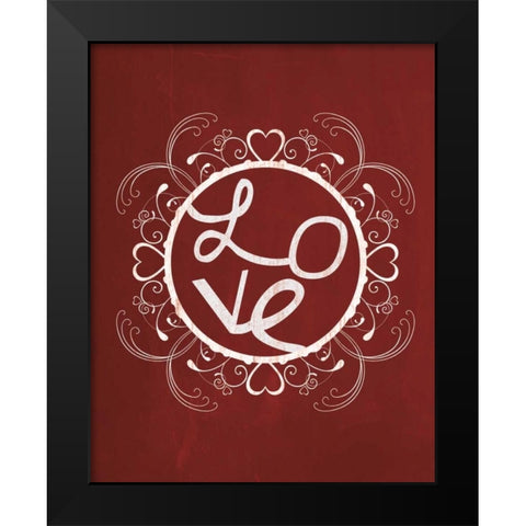 Red Chalk Love Black Modern Wood Framed Art Print by Gibbons, Lauren