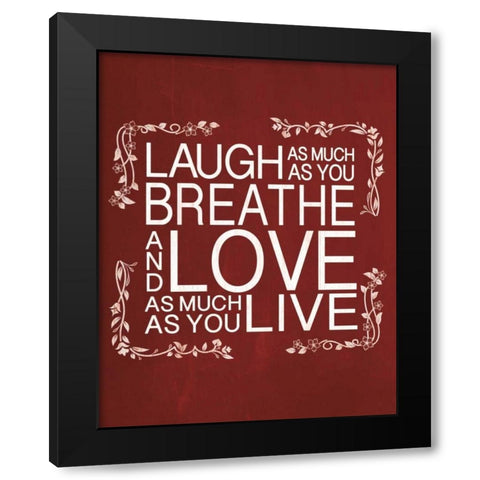 Red Chalk Laugh Black Modern Wood Framed Art Print by Gibbons, Lauren