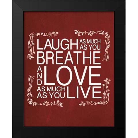Red Chalk Laugh Black Modern Wood Framed Art Print by Gibbons, Lauren