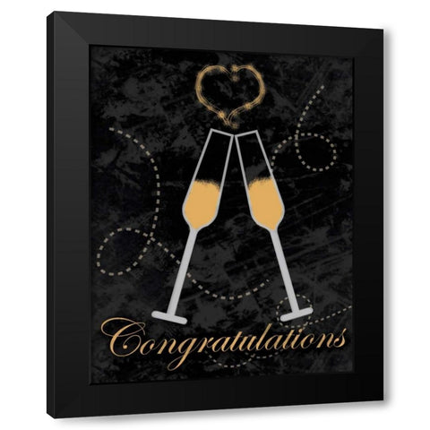 Congrats Black Modern Wood Framed Art Print with Double Matting by Gibbons, Lauren