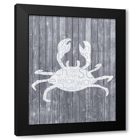Crab Wood Panel Black Modern Wood Framed Art Print by Gibbons, Lauren