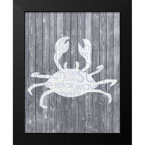 Crab Wood Panel Black Modern Wood Framed Art Print by Gibbons, Lauren