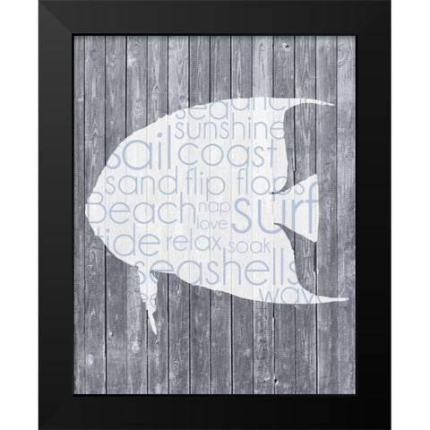 Fish Wood Panel Black Modern Wood Framed Art Print by Gibbons, Lauren