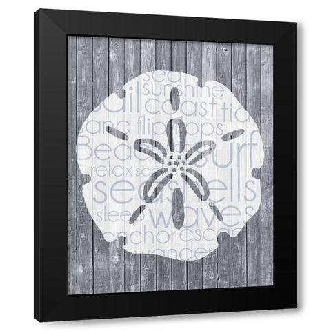 Shell Wood Panel Black Modern Wood Framed Art Print with Double Matting by Gibbons, Lauren