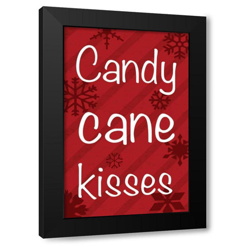 Candy Cane Banner Black Modern Wood Framed Art Print with Double Matting by Gibbons, Lauren