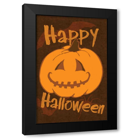 Happy Halloween Black Modern Wood Framed Art Print with Double Matting by Gibbons, Lauren