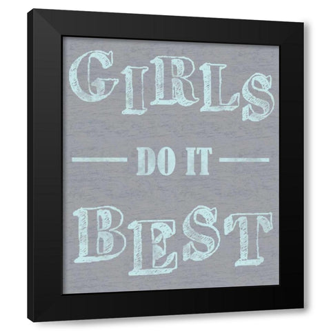 Girls Best Black Modern Wood Framed Art Print with Double Matting by Gibbons, Lauren