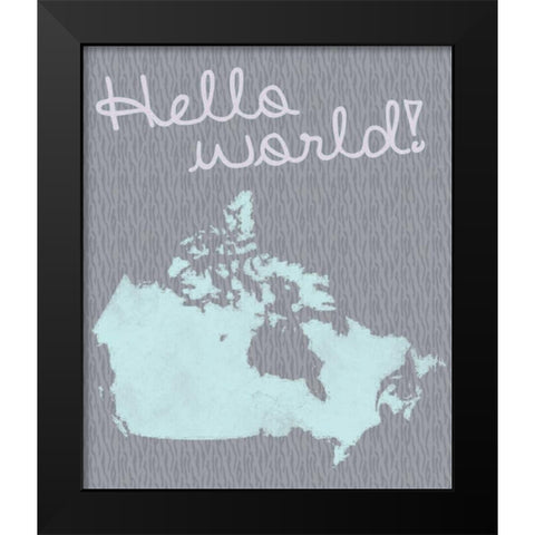 Hello World Black Modern Wood Framed Art Print by Gibbons, Lauren