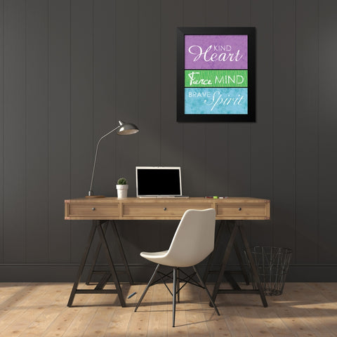 Heart Mind Spirit Black Modern Wood Framed Art Print by Gibbons, Lauren