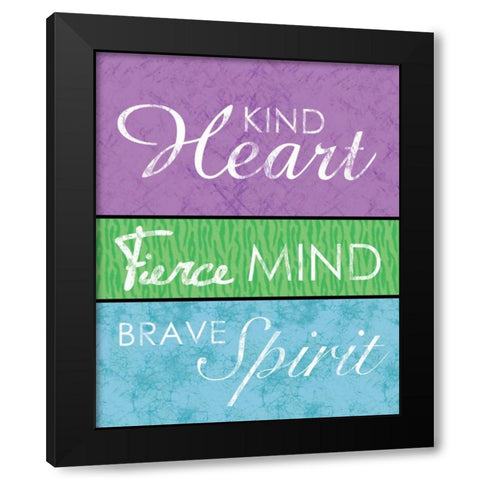 Heart Mind Spirit Black Modern Wood Framed Art Print with Double Matting by Gibbons, Lauren