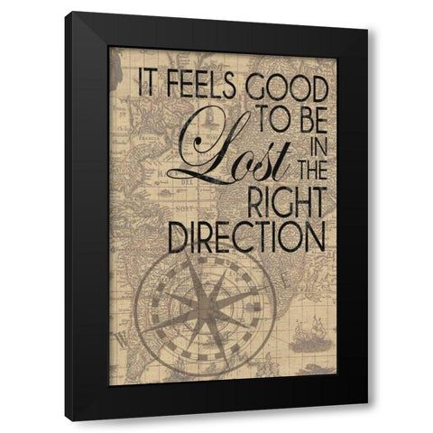 In The Right Direction Black Modern Wood Framed Art Print by Gibbons, Lauren