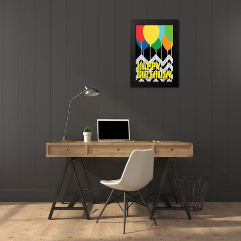 Birthday Black Modern Wood Framed Art Print by Gibbons, Lauren