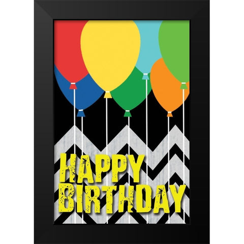 Birthday Black Modern Wood Framed Art Print by Gibbons, Lauren