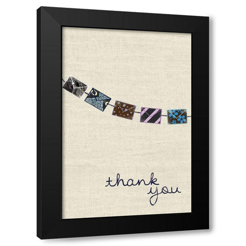 Thanks Black Modern Wood Framed Art Print with Double Matting by Gibbons, Lauren