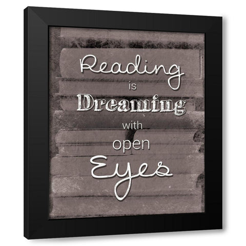 Books Dream BW Black Modern Wood Framed Art Print by Gibbons, Lauren