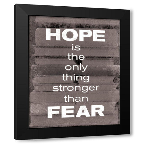 Books Hope BW Black Modern Wood Framed Art Print with Double Matting by Gibbons, Lauren