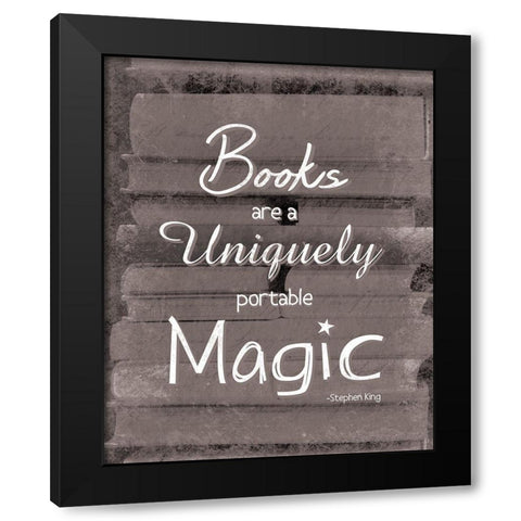 Books Magic BW Black Modern Wood Framed Art Print with Double Matting by Gibbons, Lauren