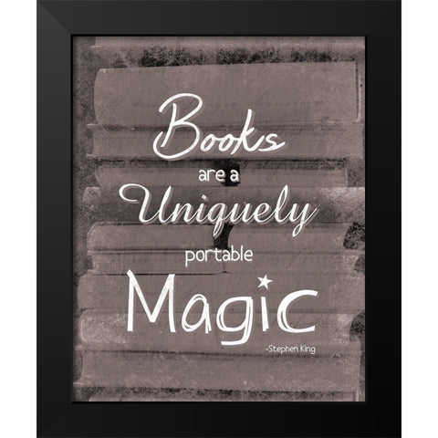 Books Magic BW Black Modern Wood Framed Art Print by Gibbons, Lauren