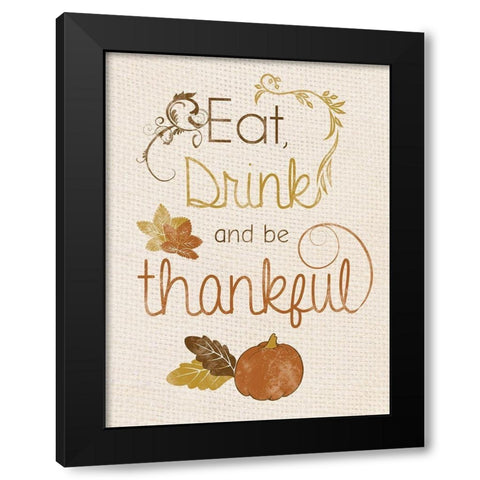 Eat Drink Black Modern Wood Framed Art Print with Double Matting by Gibbons, Lauren