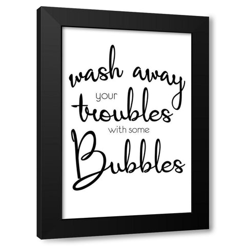 Wash Away Black Modern Wood Framed Art Print with Double Matting by Gibbons, Lauren