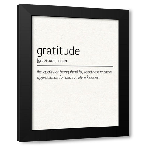 Gratitude Black Modern Wood Framed Art Print by Gibbons, Lauren