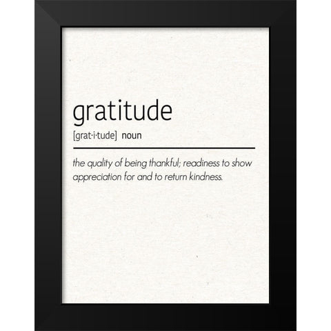 Gratitude Black Modern Wood Framed Art Print by Gibbons, Lauren