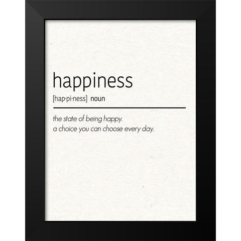 Happiness Black Modern Wood Framed Art Print by Gibbons, Lauren