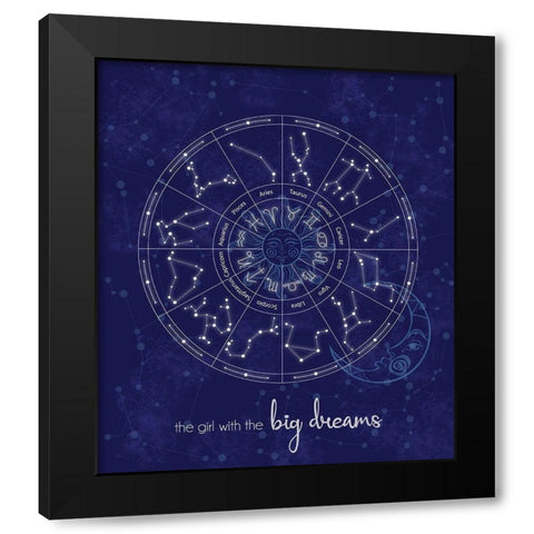 Stars Big Dreams Black Modern Wood Framed Art Print with Double Matting by Gibbons, Lauren