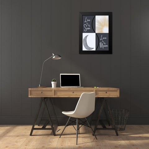 Moon and Sun Combined Black Modern Wood Framed Art Print by Gibbons, Lauren