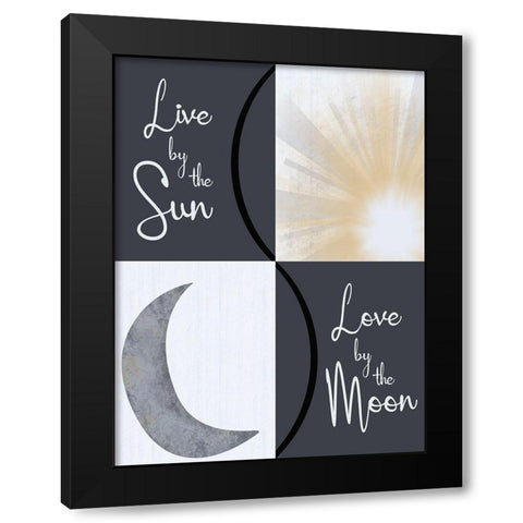 Moon and Sun Combined Black Modern Wood Framed Art Print by Gibbons, Lauren