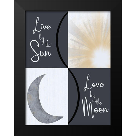 Moon and Sun Combined Black Modern Wood Framed Art Print by Gibbons, Lauren