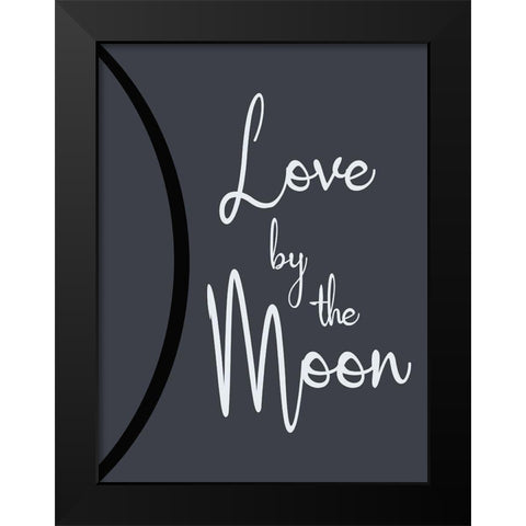Moon Love Black Modern Wood Framed Art Print by Gibbons, Lauren