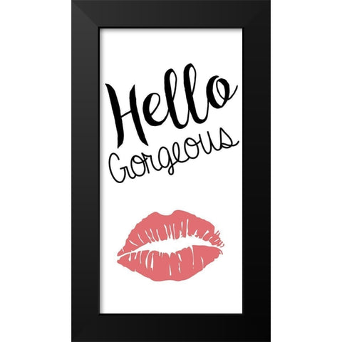 Hello Black Modern Wood Framed Art Print by Gibbons, Lauren