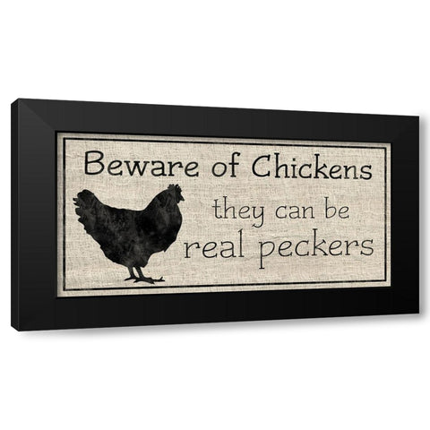 Peckers Black Modern Wood Framed Art Print with Double Matting by Gibbons, Lauren