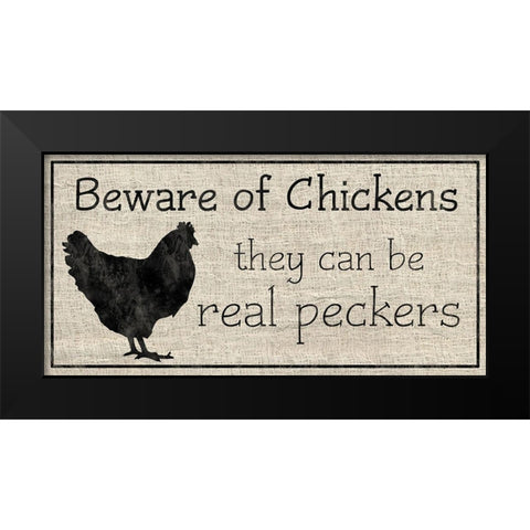 Peckers Black Modern Wood Framed Art Print by Gibbons, Lauren