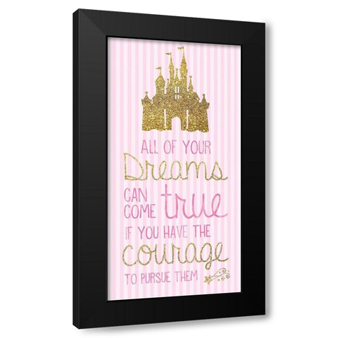 Princess Pink Dreams 1 Black Modern Wood Framed Art Print by Gibbons, Lauren