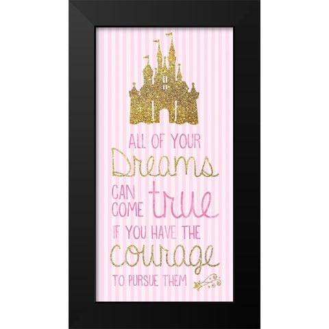 Princess Pink Dreams 1 Black Modern Wood Framed Art Print by Gibbons, Lauren