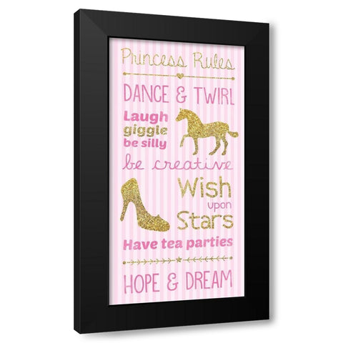 Princess Pink Dreams 2 Black Modern Wood Framed Art Print by Gibbons, Lauren