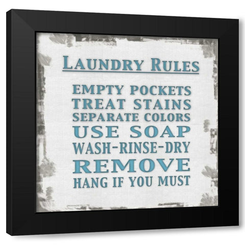 Aqua Laundry Square Black Modern Wood Framed Art Print by Gibbons, Lauren