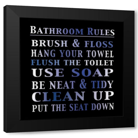 Bath Rules 2b Black Modern Wood Framed Art Print with Double Matting by Gibbons, Lauren