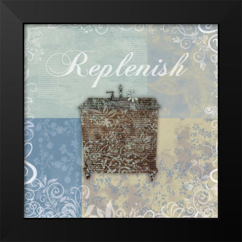 Replenish Bath Tub Black Modern Wood Framed Art Print by Gibbons, Lauren