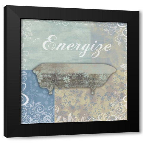 Energize Bath Tub Black Modern Wood Framed Art Print with Double Matting by Gibbons, Lauren
