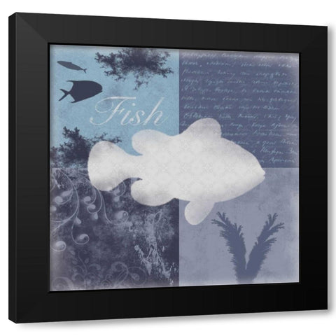Beach Fish Black Modern Wood Framed Art Print by Gibbons, Lauren