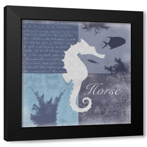 Beach Horse Black Modern Wood Framed Art Print by Gibbons, Lauren