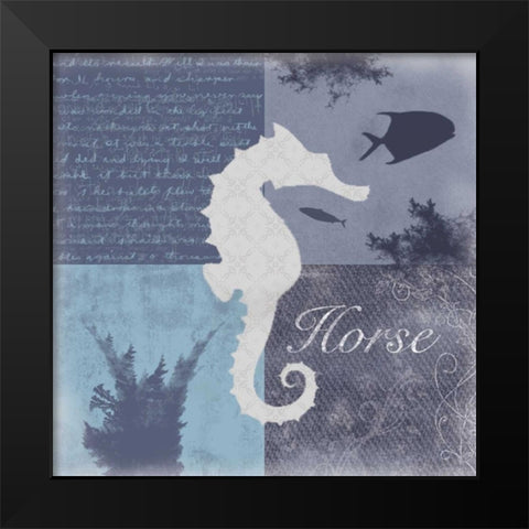 Beach Horse Black Modern Wood Framed Art Print by Gibbons, Lauren