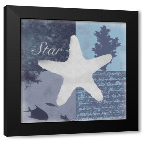 Beach Star Black Modern Wood Framed Art Print by Gibbons, Lauren