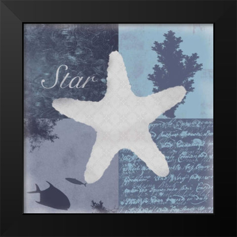 Beach Star Black Modern Wood Framed Art Print by Gibbons, Lauren